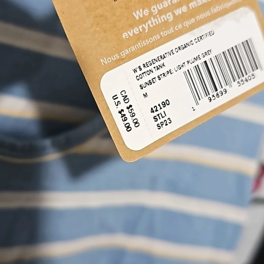 Patagonia Striped Tank Top Size Medium NWT